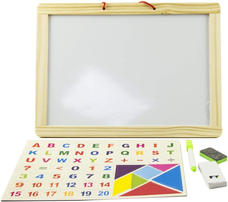 Placă educativă cu 61 de magneți – Litere, cifre și tangram