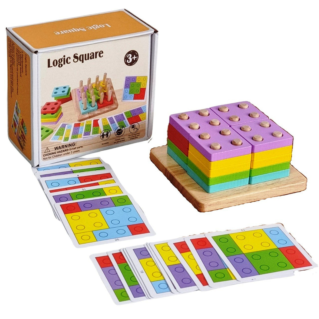 Joc Geometric Tip Tetris din Lemn – Potrivire și Creativitate