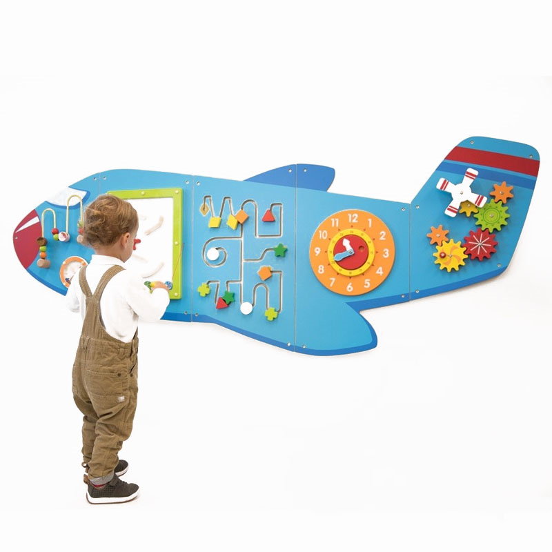 Jucarie de perete multifunctional XXL, Avion, 180 cm