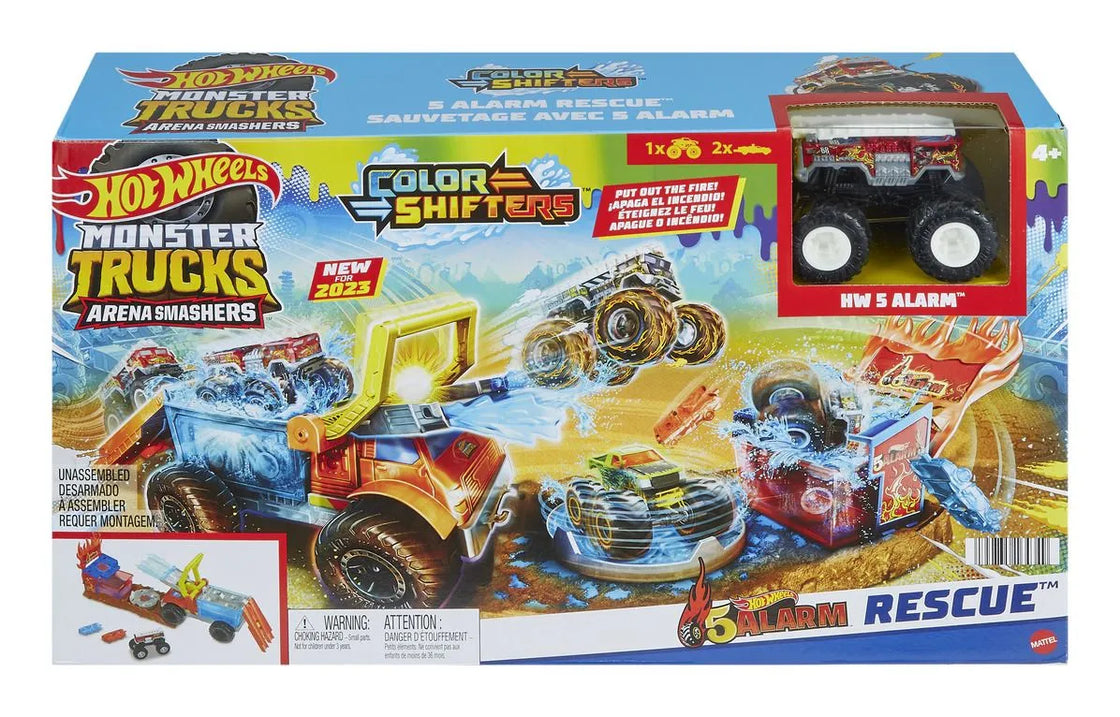 Hot wheels monster truck arena smashers color shifters salvarea lui 5alarm