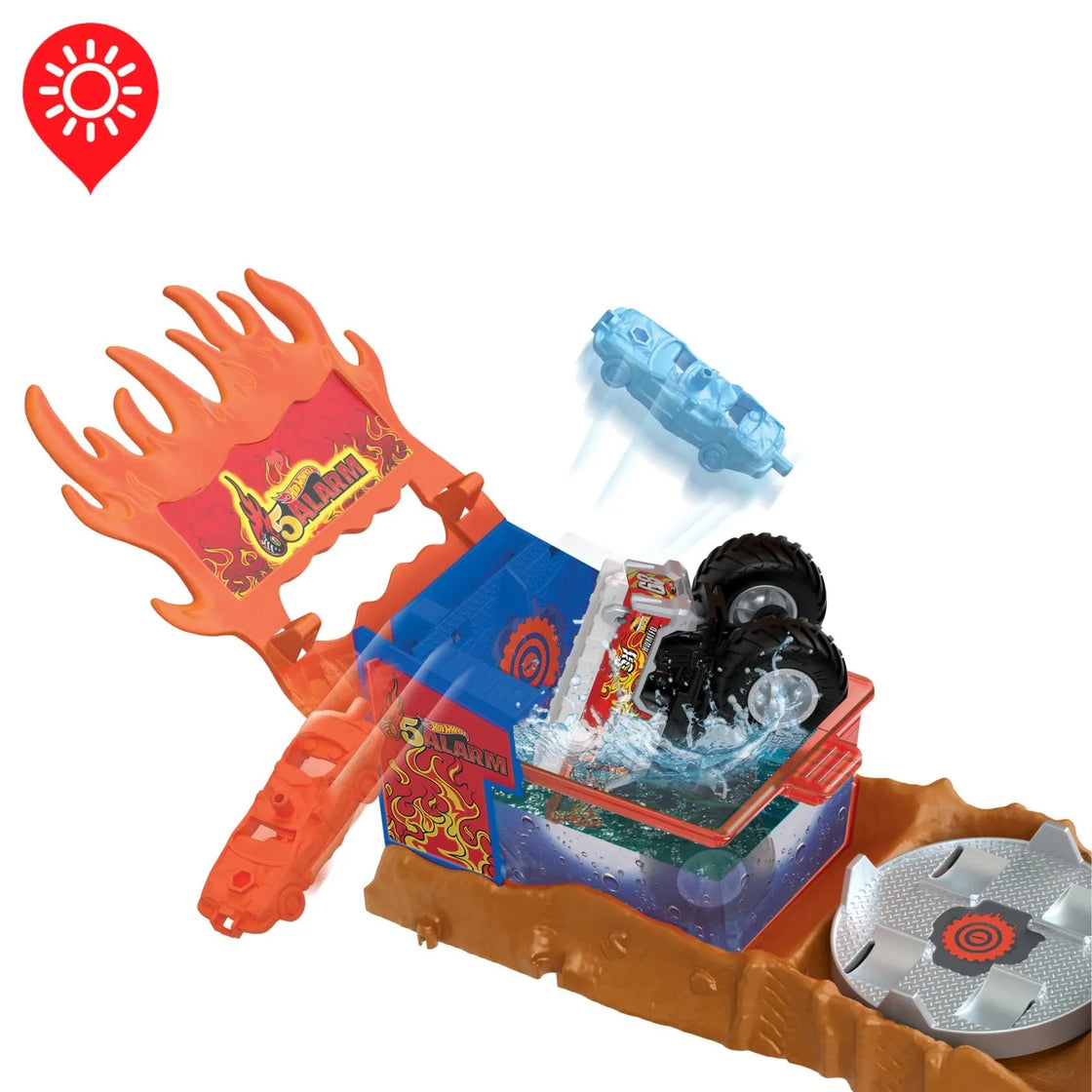 Hot wheels monster truck arena smashers color shifters salvarea lui 5alarm