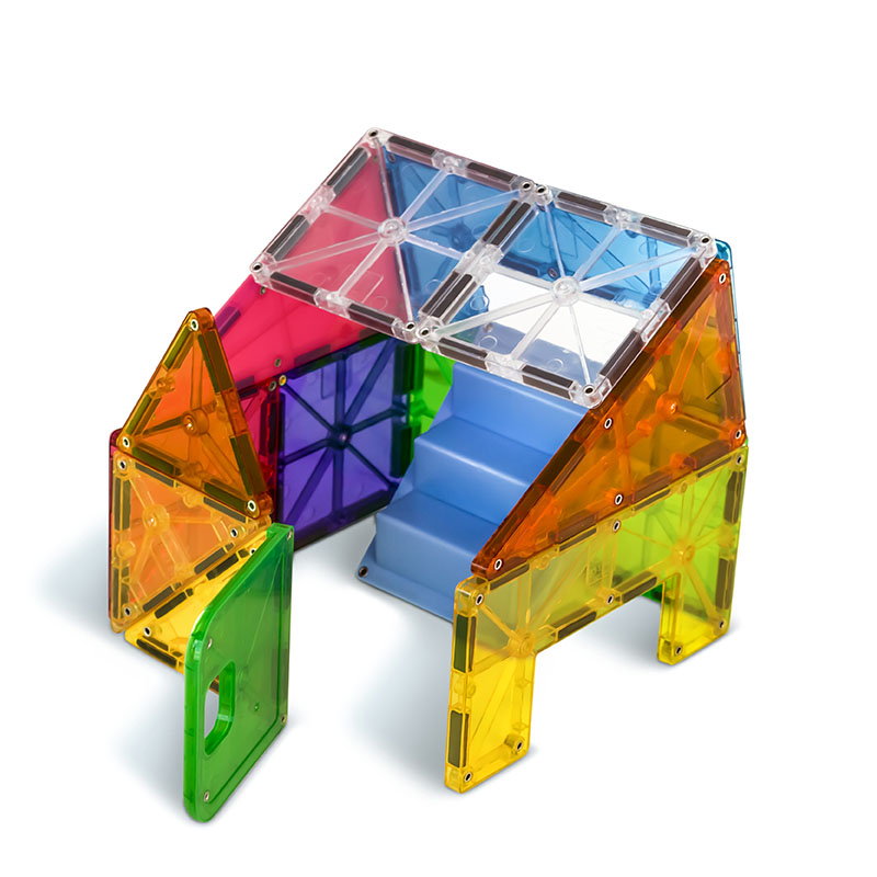 MAGNA-TILES House, set magnetic cu autocolante, 28 piese