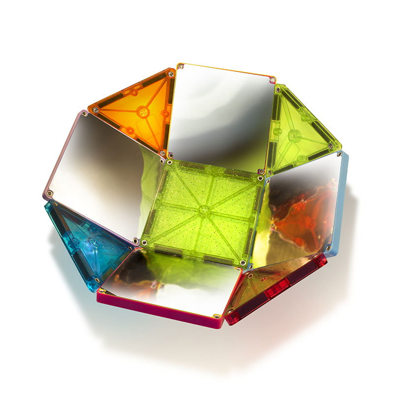 MAGNA-TILES Stardust cu sclipici si oglinzi, 15 piese