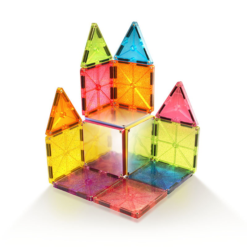 MAGNA-TILES Stardust cu sclipici si oglinzi, 15 piese