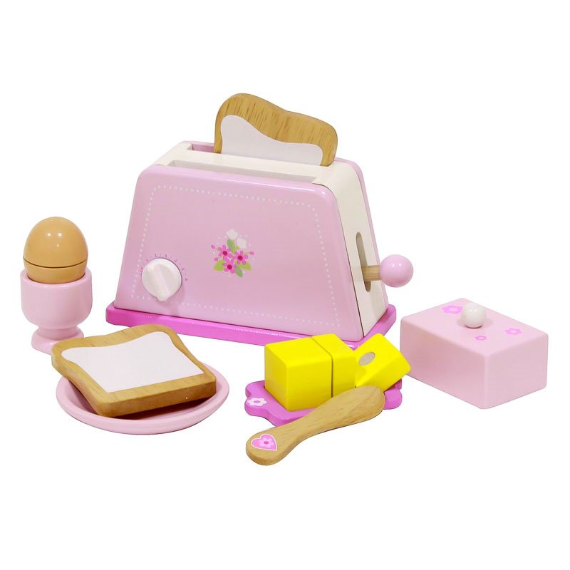 Toaster din lemn cu accesorii mic dejun