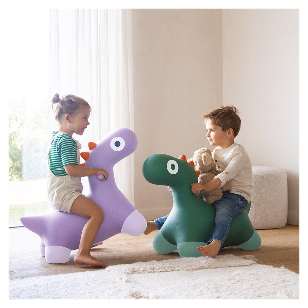 Hoppi Dino, dinozaur gonflabil saltaret, verde