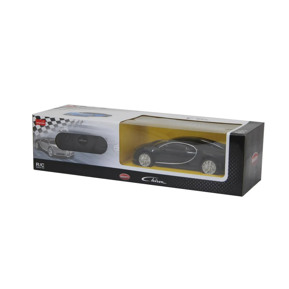 Masina cu telecomanda bugatti chiron negru cu scara 1 la 24
