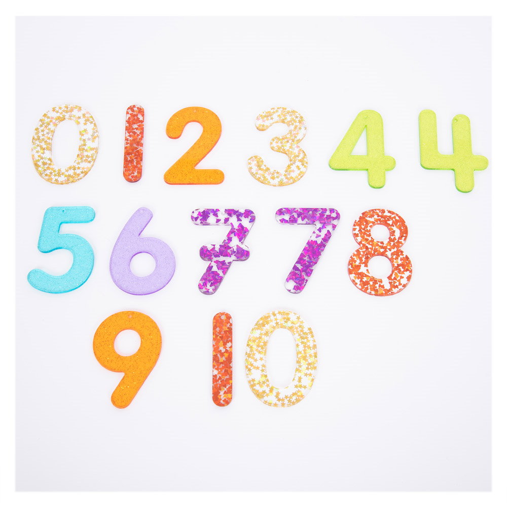 Rainbow Glitter, set numere cu sclipici, TickiT
