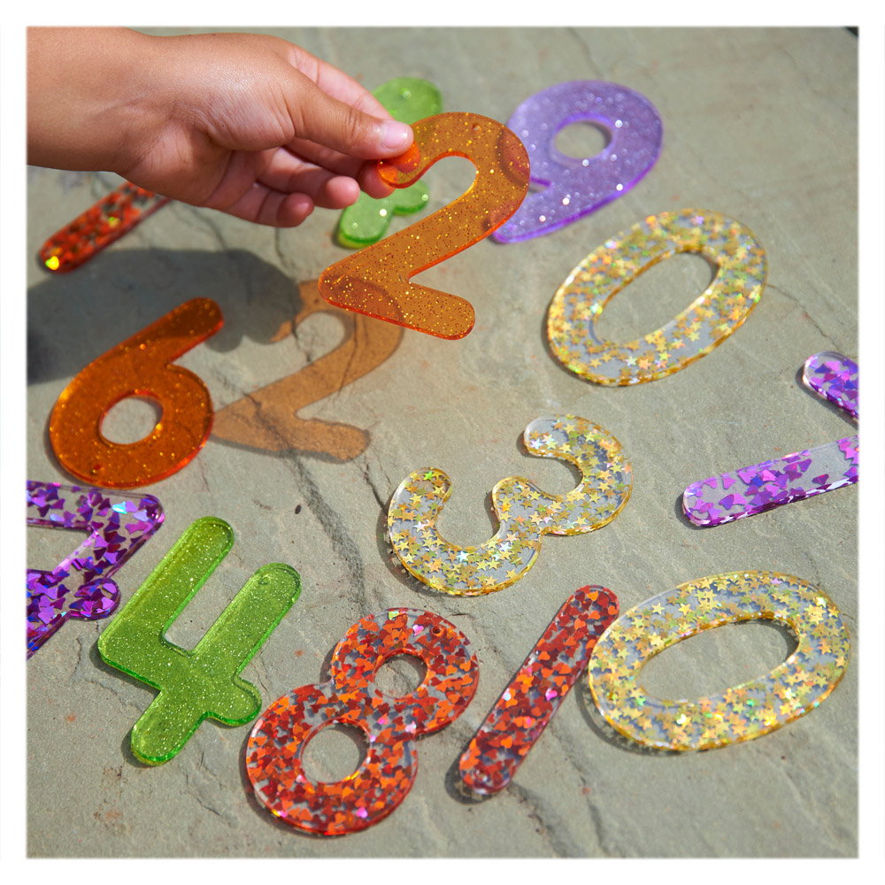 Rainbow Glitter, set numere cu sclipici, TickiT
