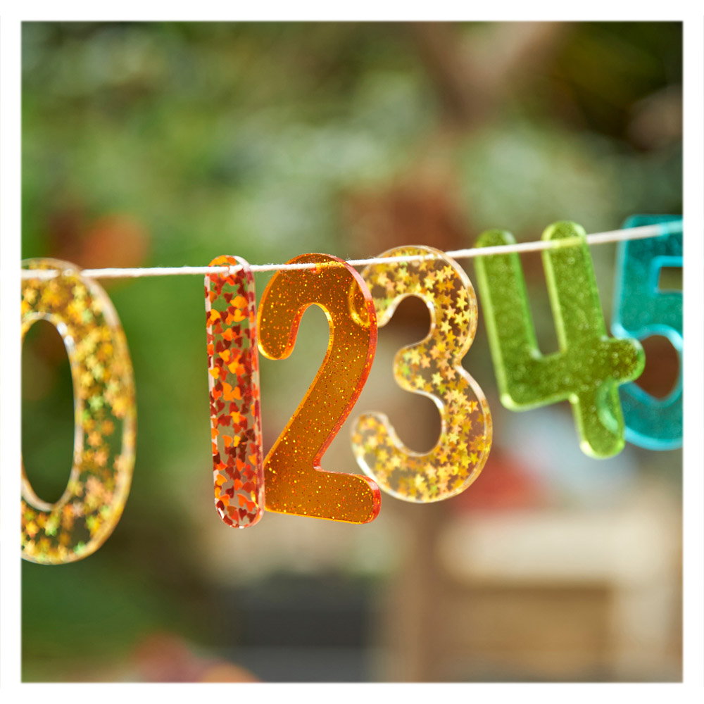 Rainbow Glitter, set numere cu sclipici, TickiT