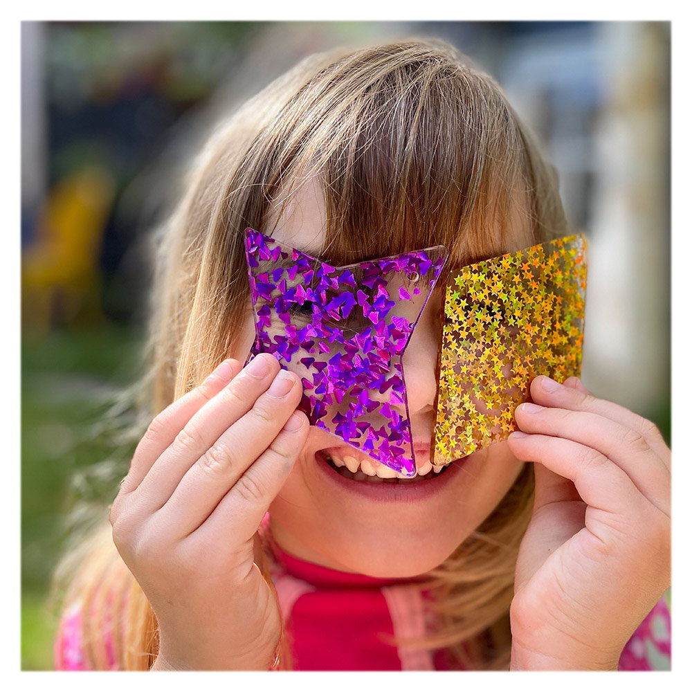 Glitter Shapes, forme colorate cu sclipici, 21 buc., TickiT