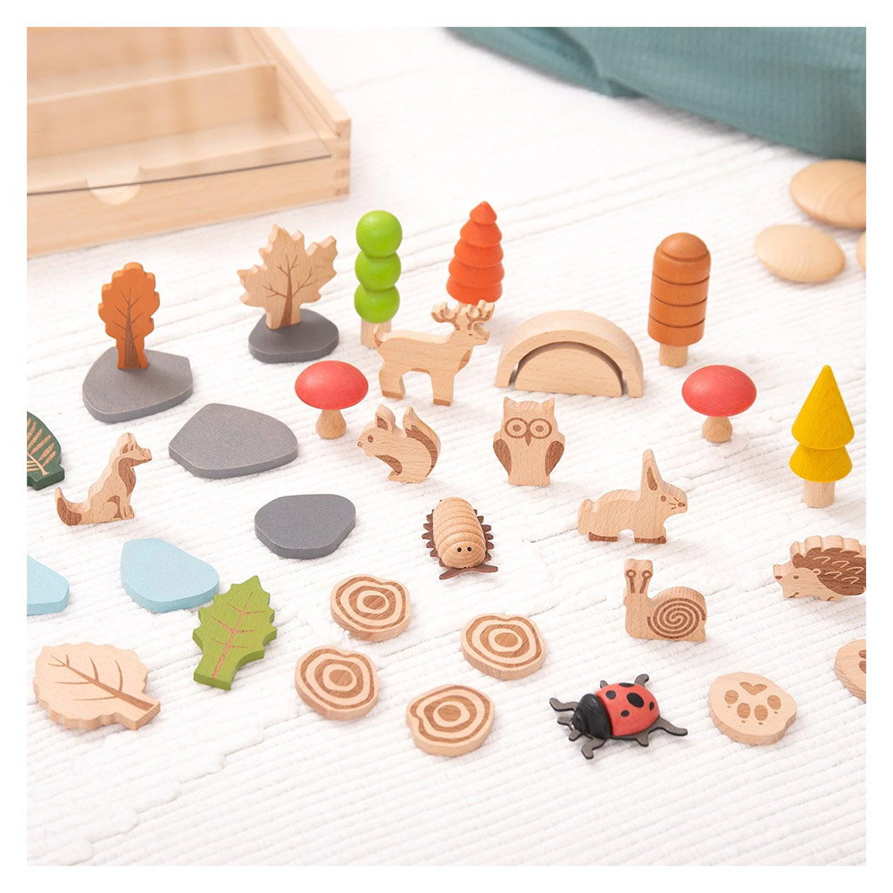 Woodland, traseul din padure, set 36 piese din lemn