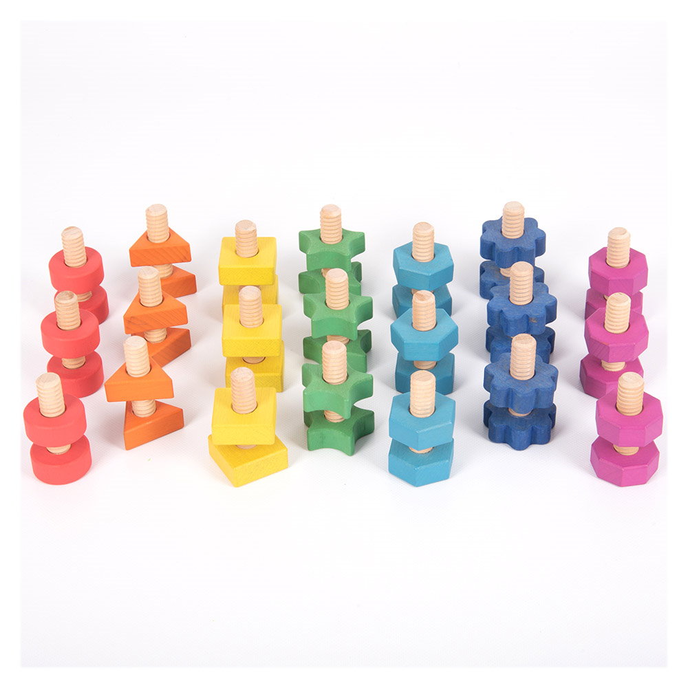 Nuts & Bolts, set suruburi si piulite din lemn, TickiT