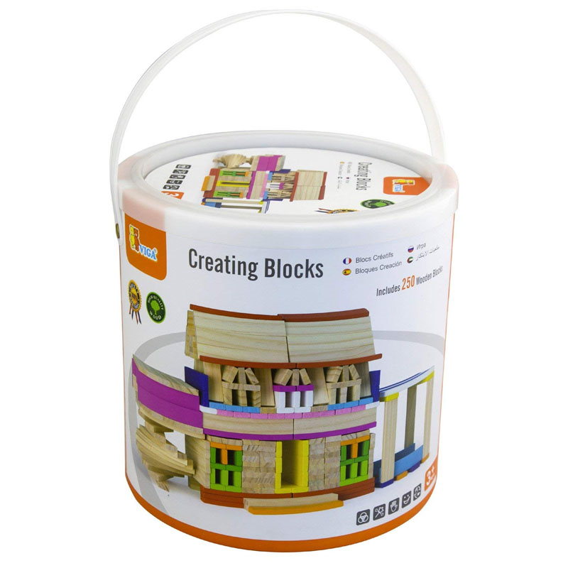 Cuburi creative din lemn 250 buc, Viga Toys
