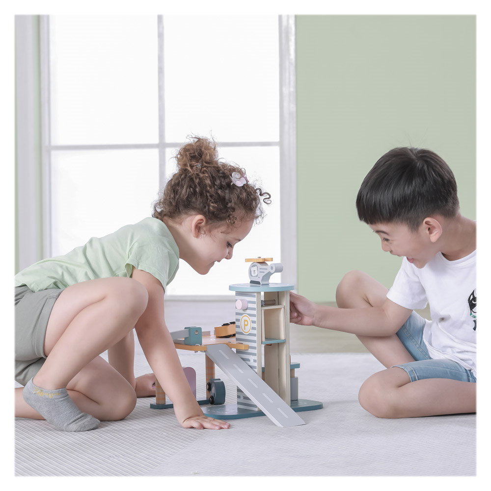 Garaj auto cu lift si masinute, nordic colors, Viga Toys