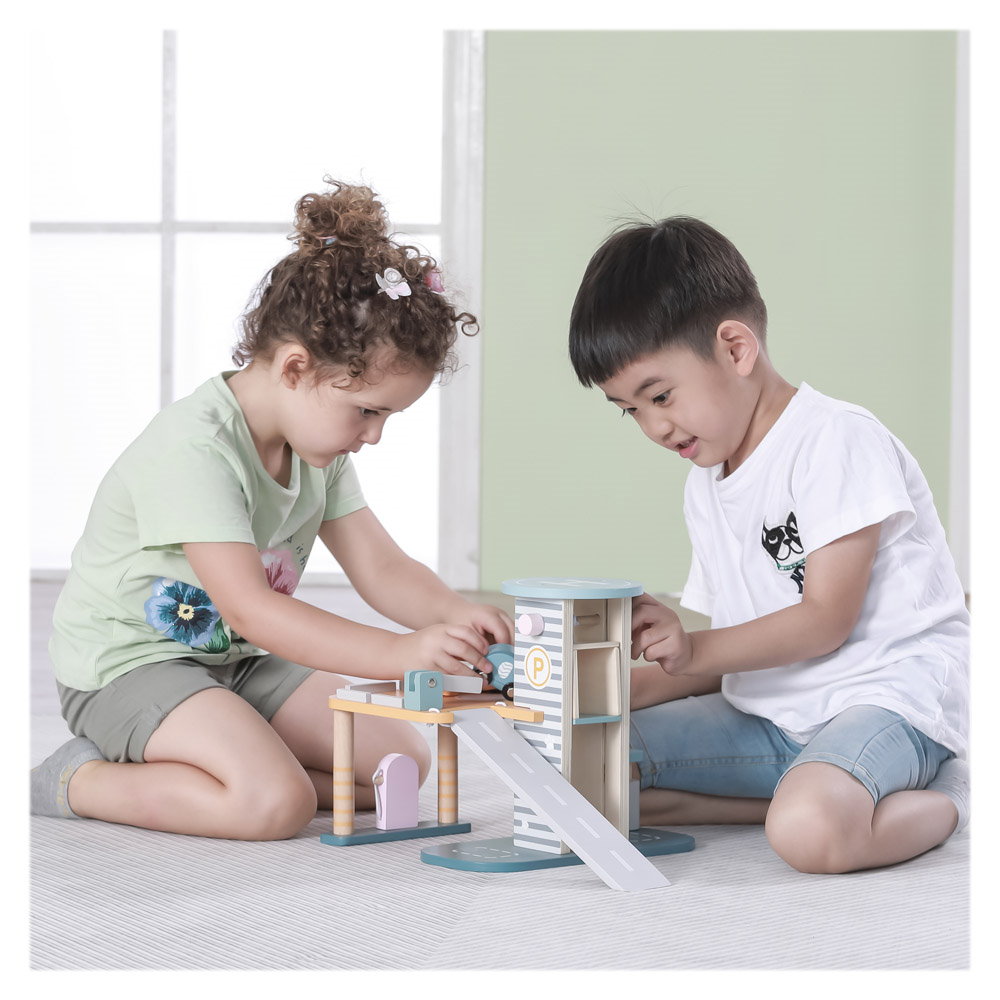 Garaj auto cu lift si masinute, nordic colors, Viga Toys