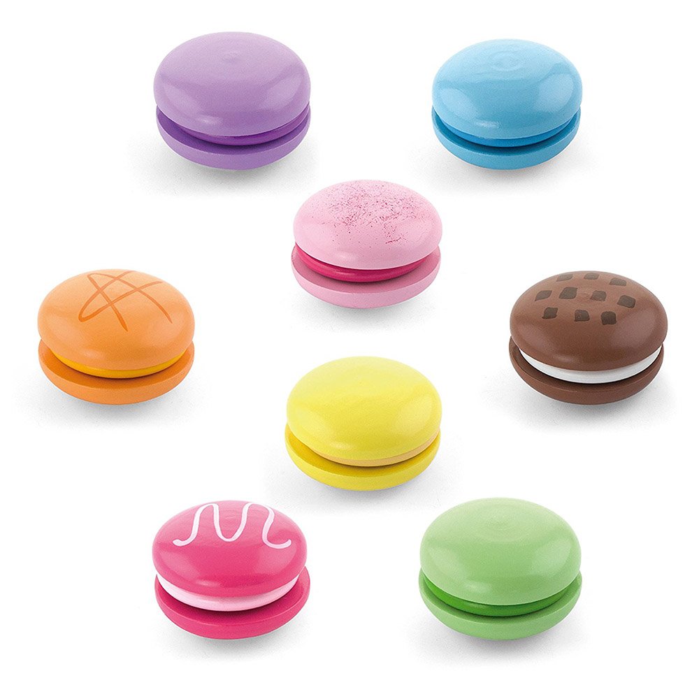 Macarons din lemn, set 8 bucati