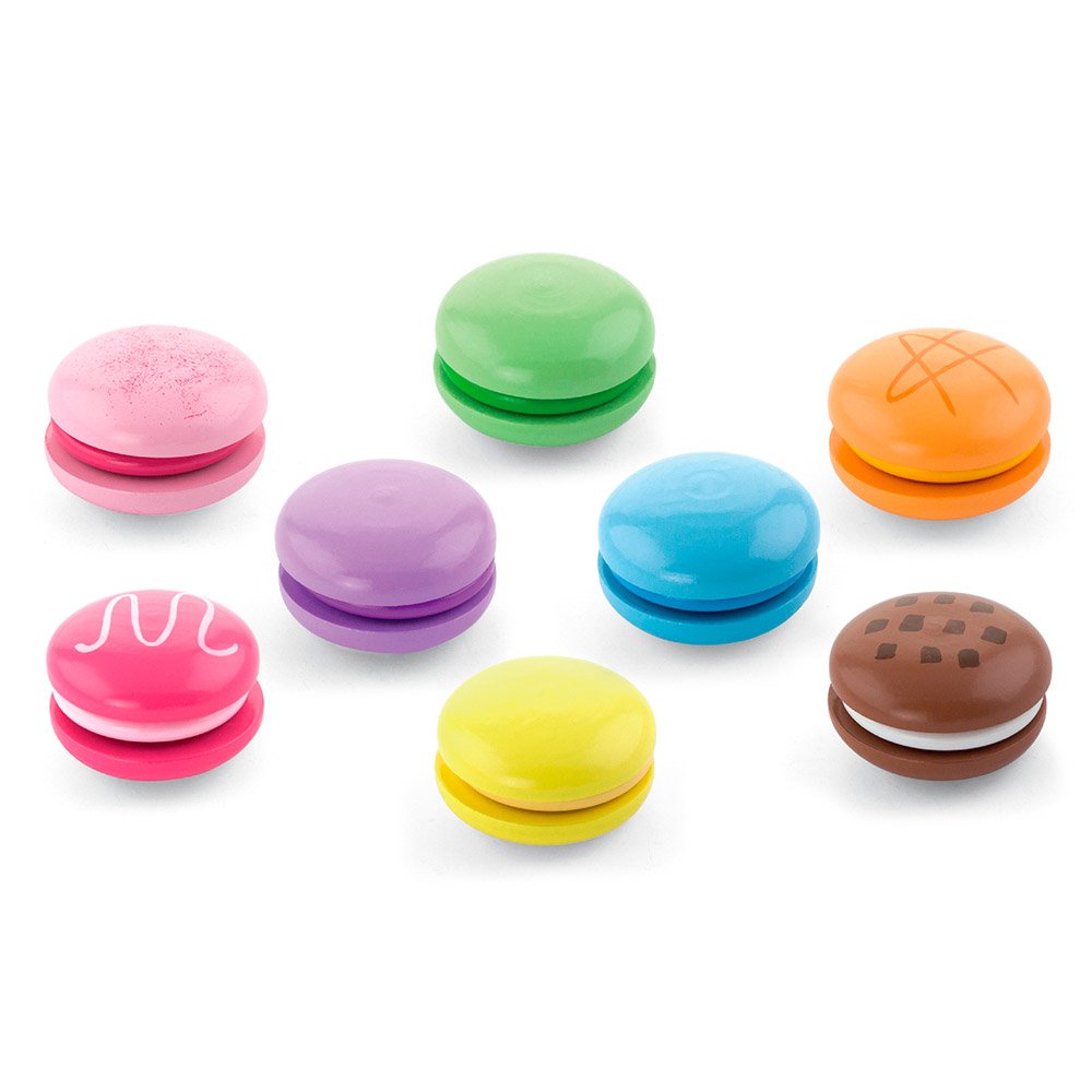 Macarons din lemn, set 8 bucati