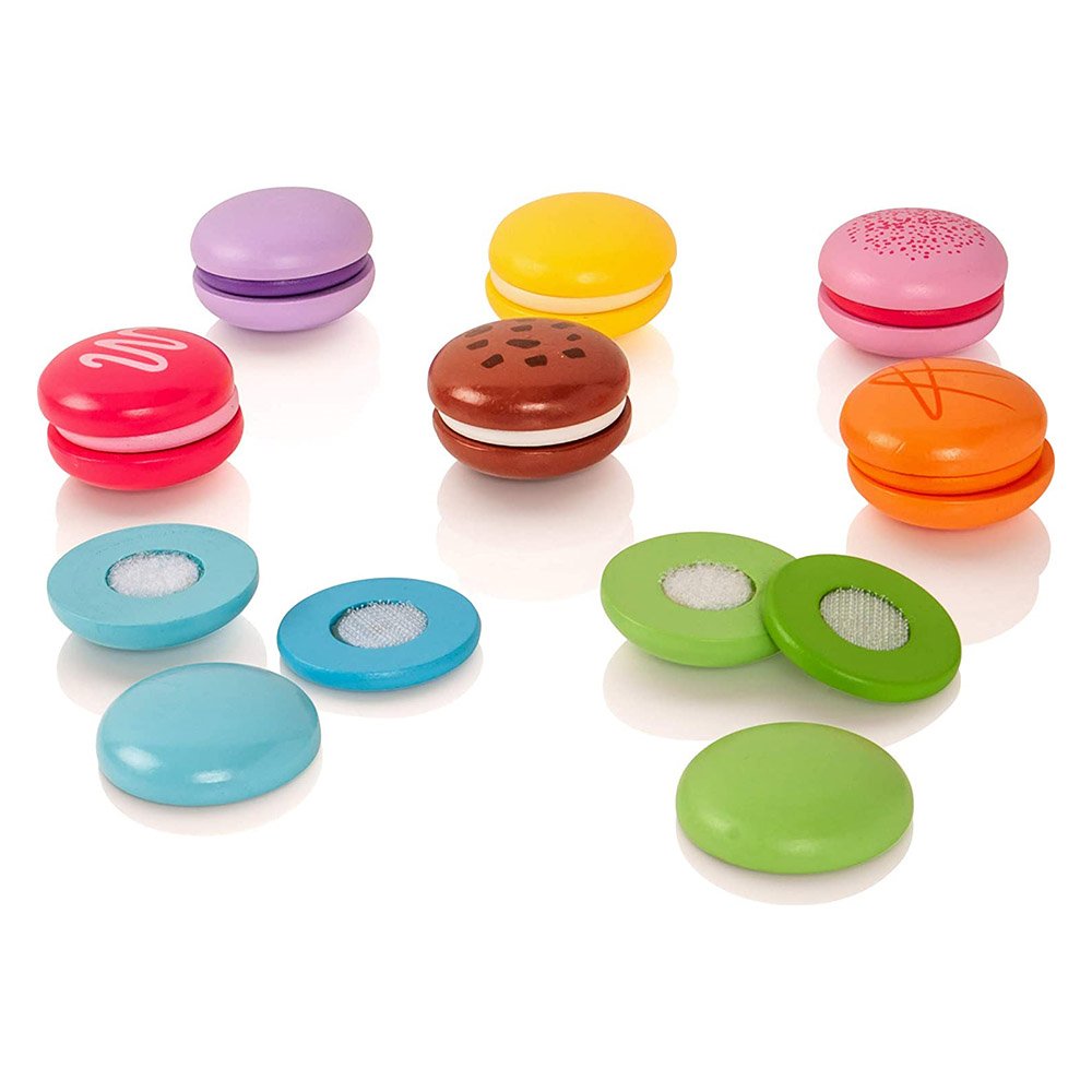 Macarons din lemn, set 8 bucati