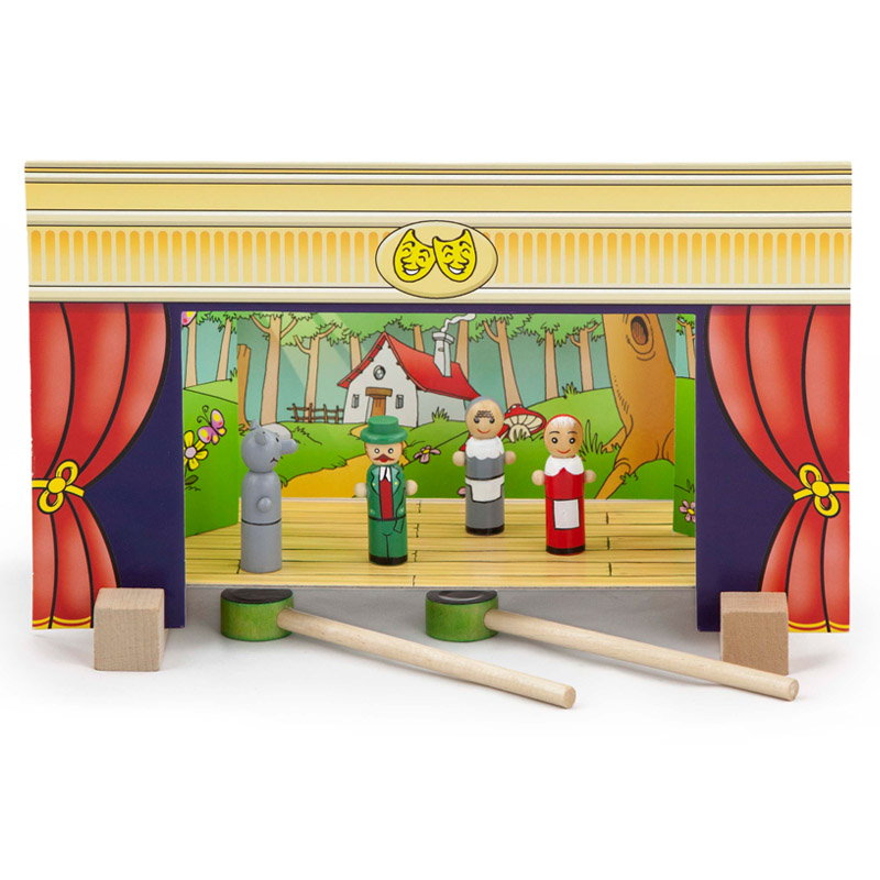 Teatru de papusi magnetic din lemn