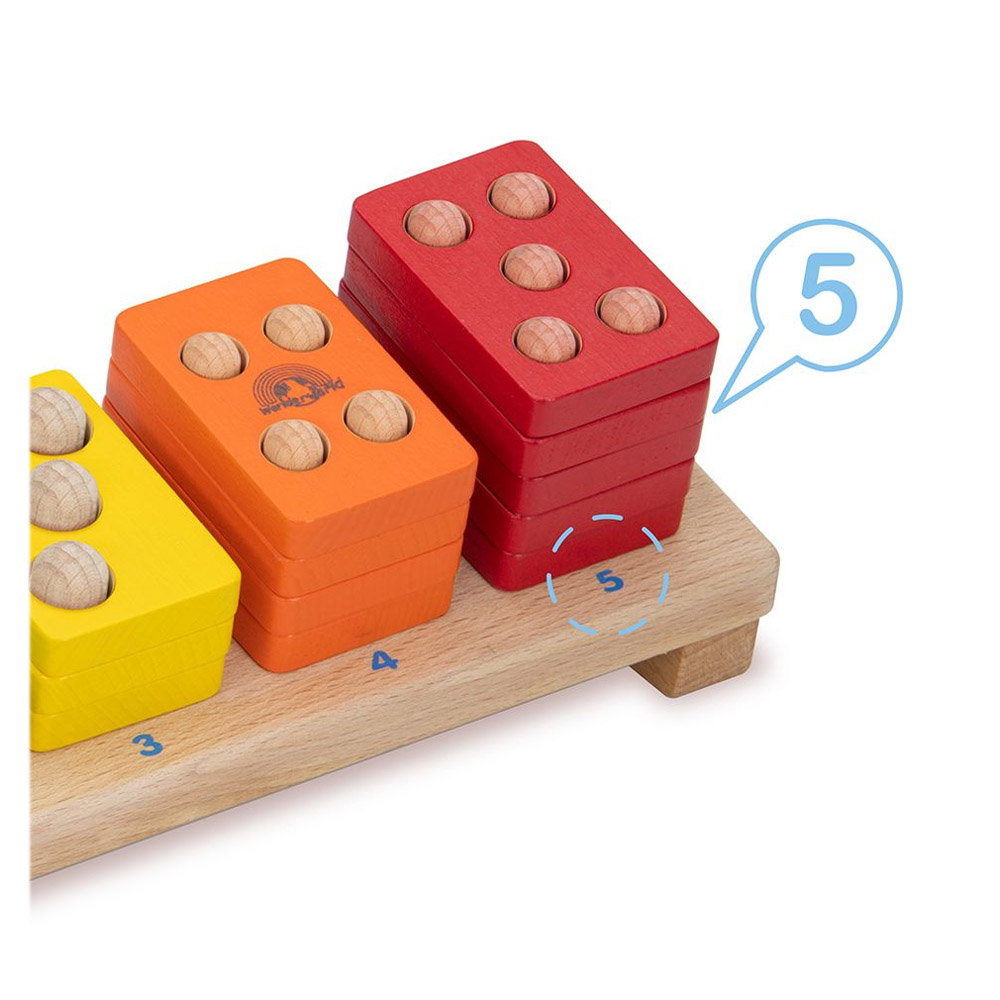 Joc de sortare, stivuire si numarare din lemn, Wonderworld