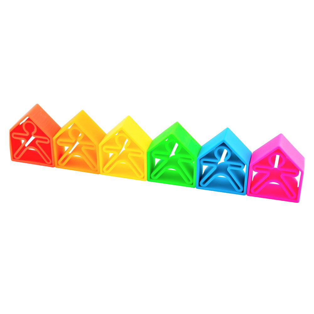 Set senzorial openended cu 12 piese, neon, Dena Toys