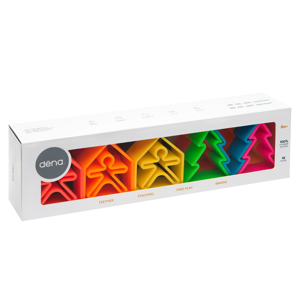 Set senzorial openended cu 12 piese, neon, Dena Toys