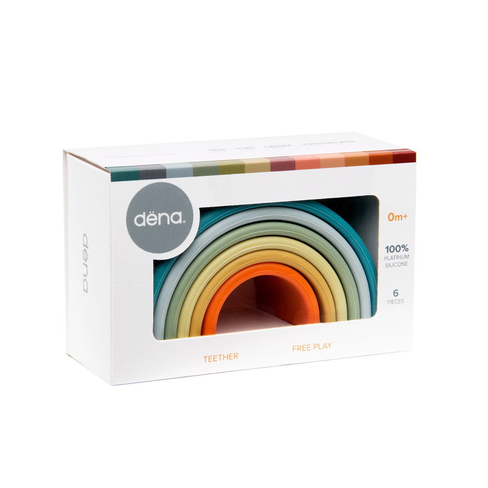 Rainbow, joc montessori de stivuire, 6 piese, nature
