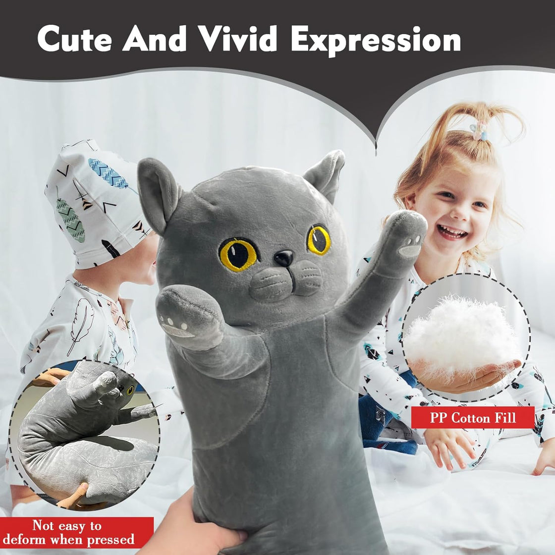 Jucărie pluș pisică British Shorthair 50cm