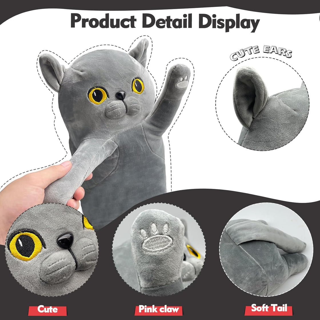 Jucărie pluș pisică British Shorthair 50cm
