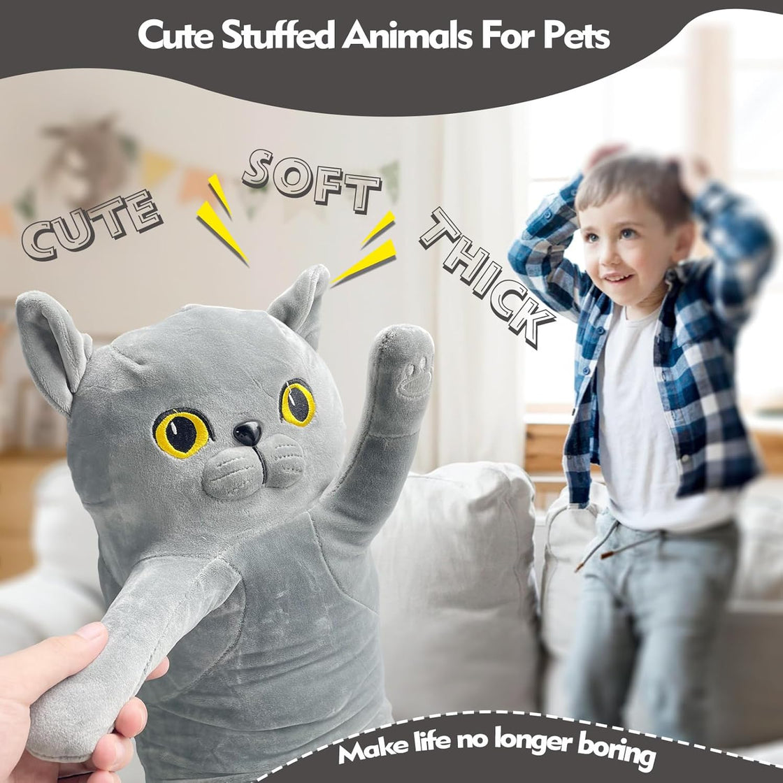 Jucărie pluș pisică British Shorthair 50cm