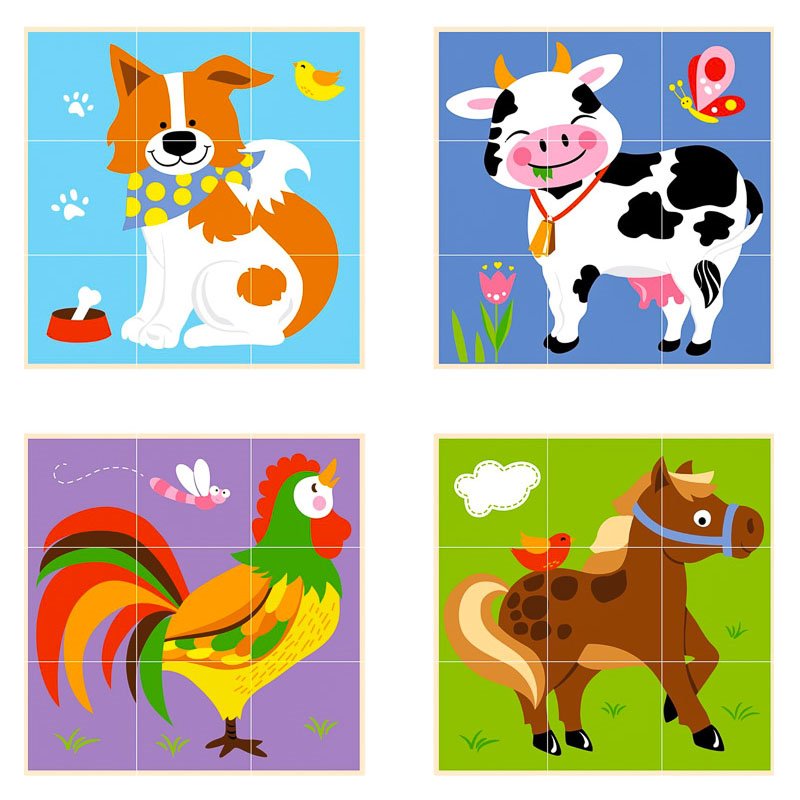 Cuburi montessori Animale de ferma